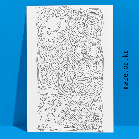 a photograph printed with a maze