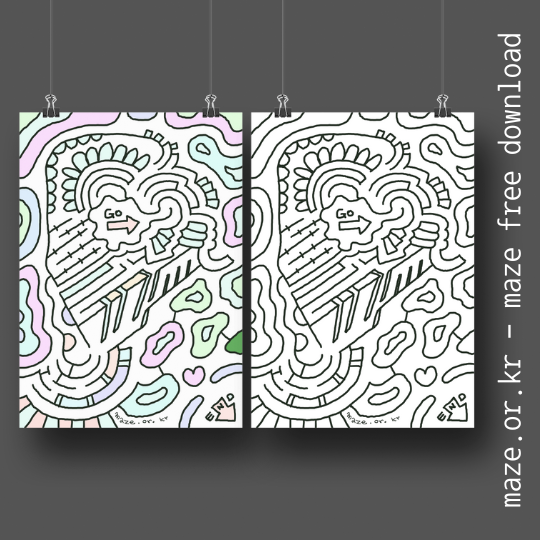 Easy maze – A4 print size, free download